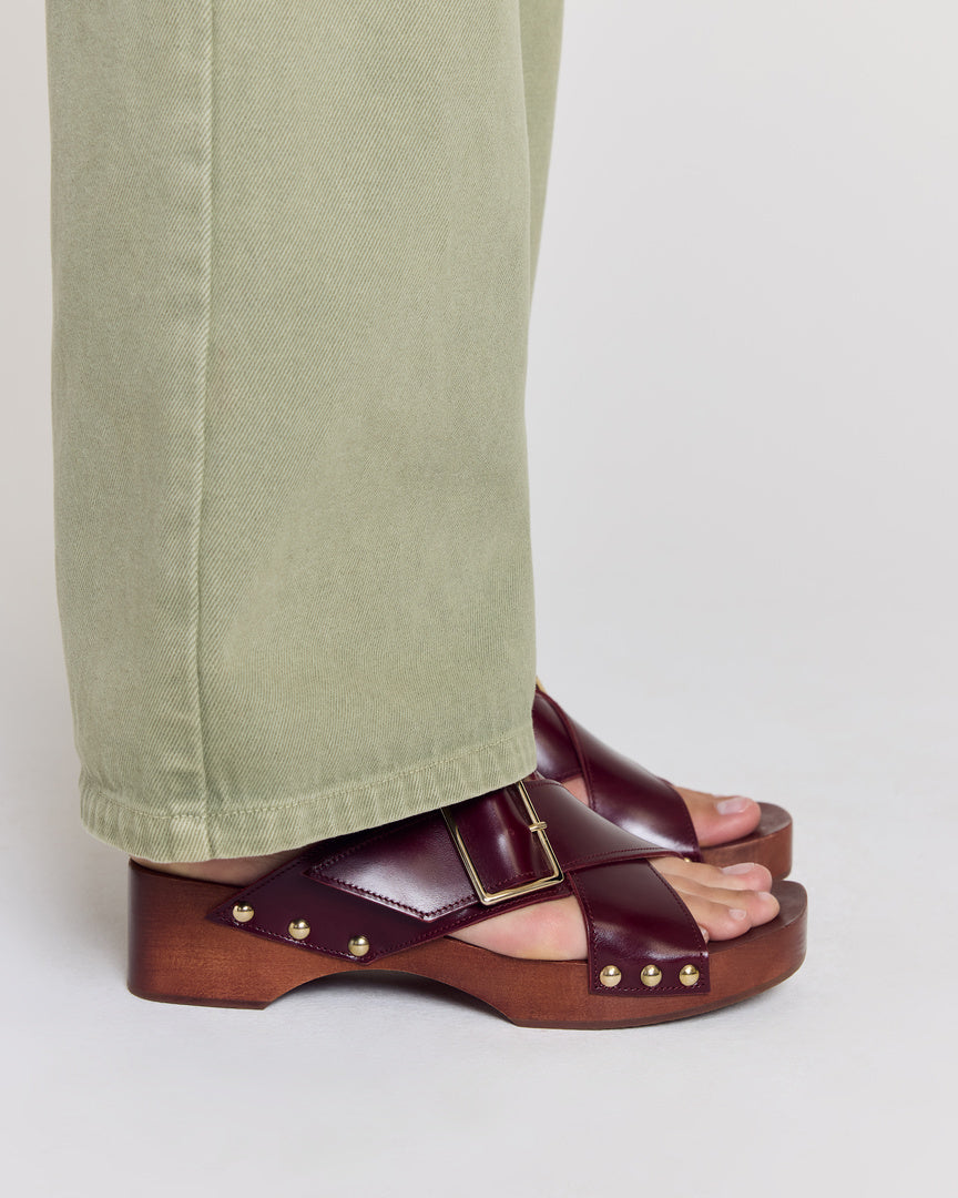 Burgundy Janis clogs