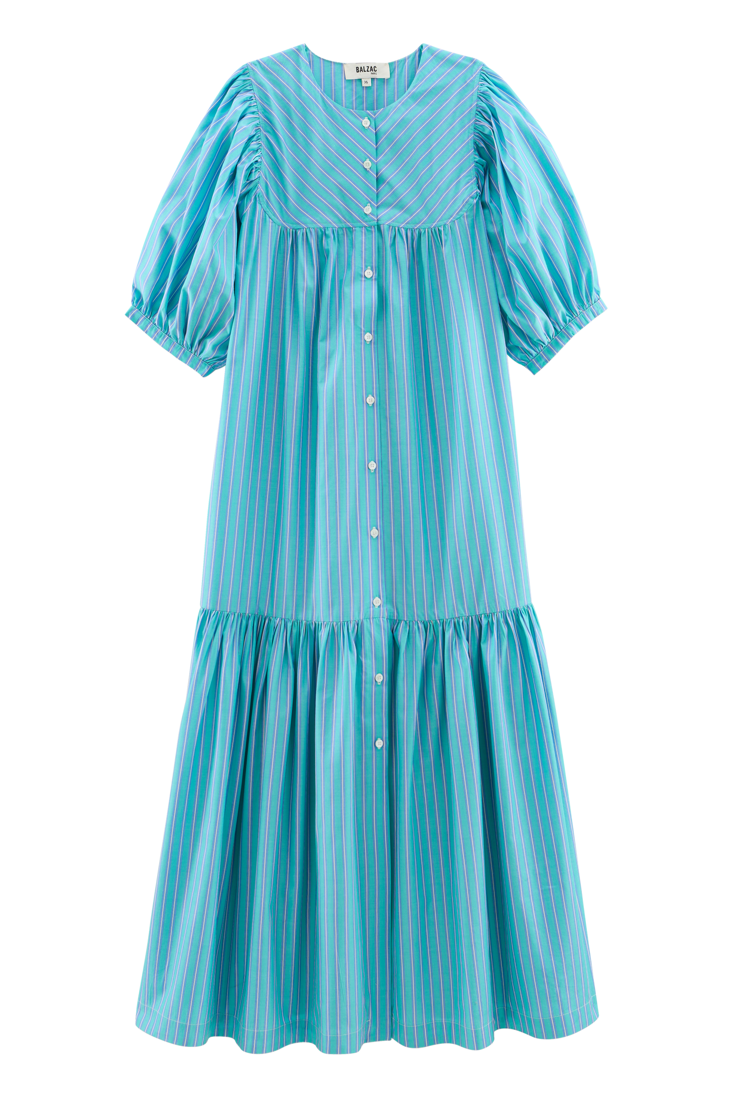 Turquoise striped Nicoletta dress