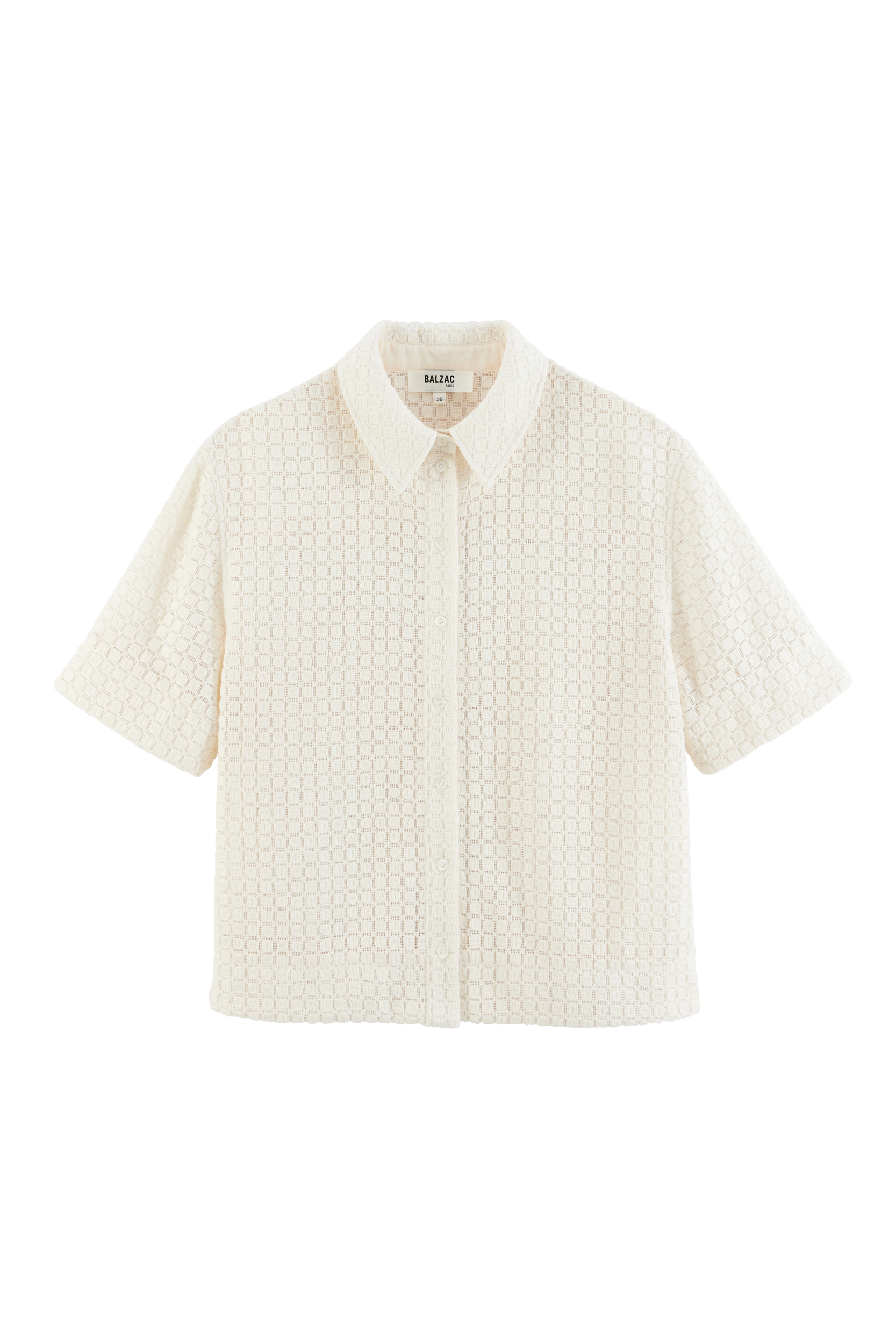 Chemisette Wyatt guipure lace checks ecru