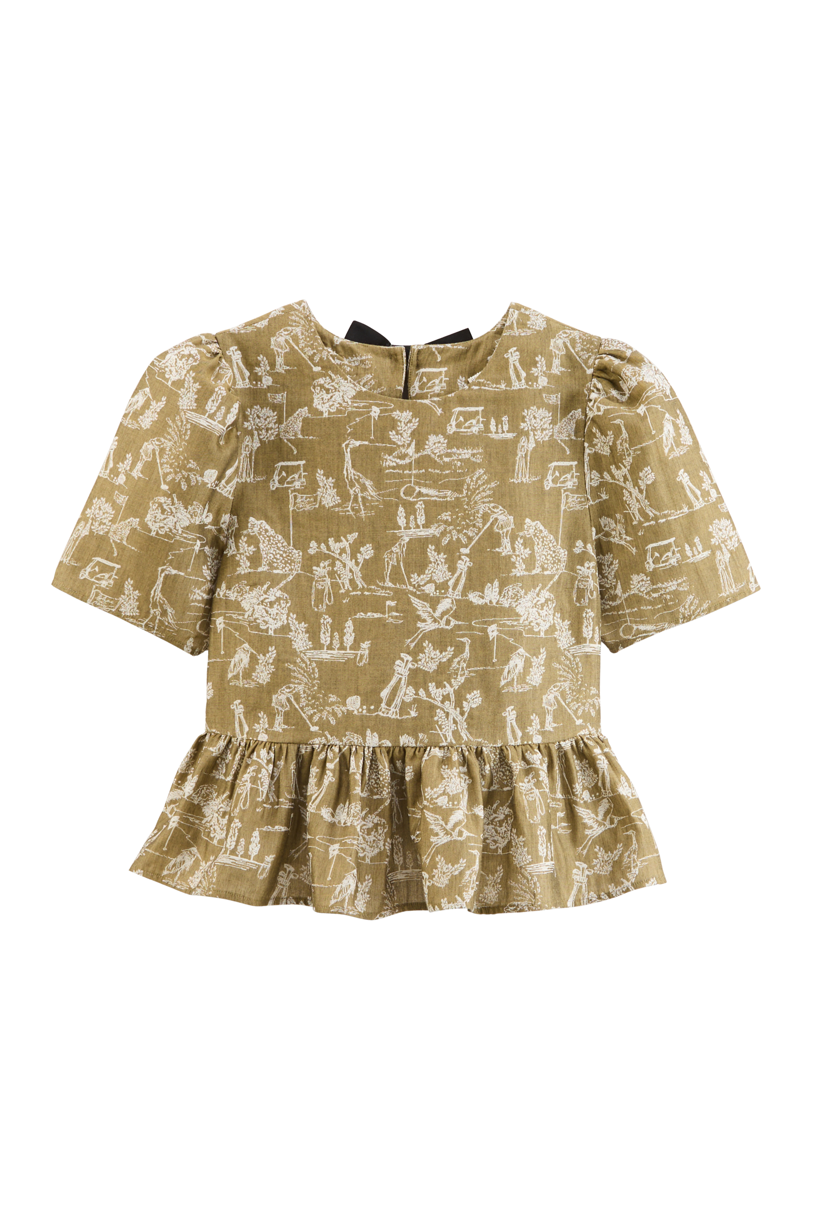 Top Naomi printed Toile of combination khaki