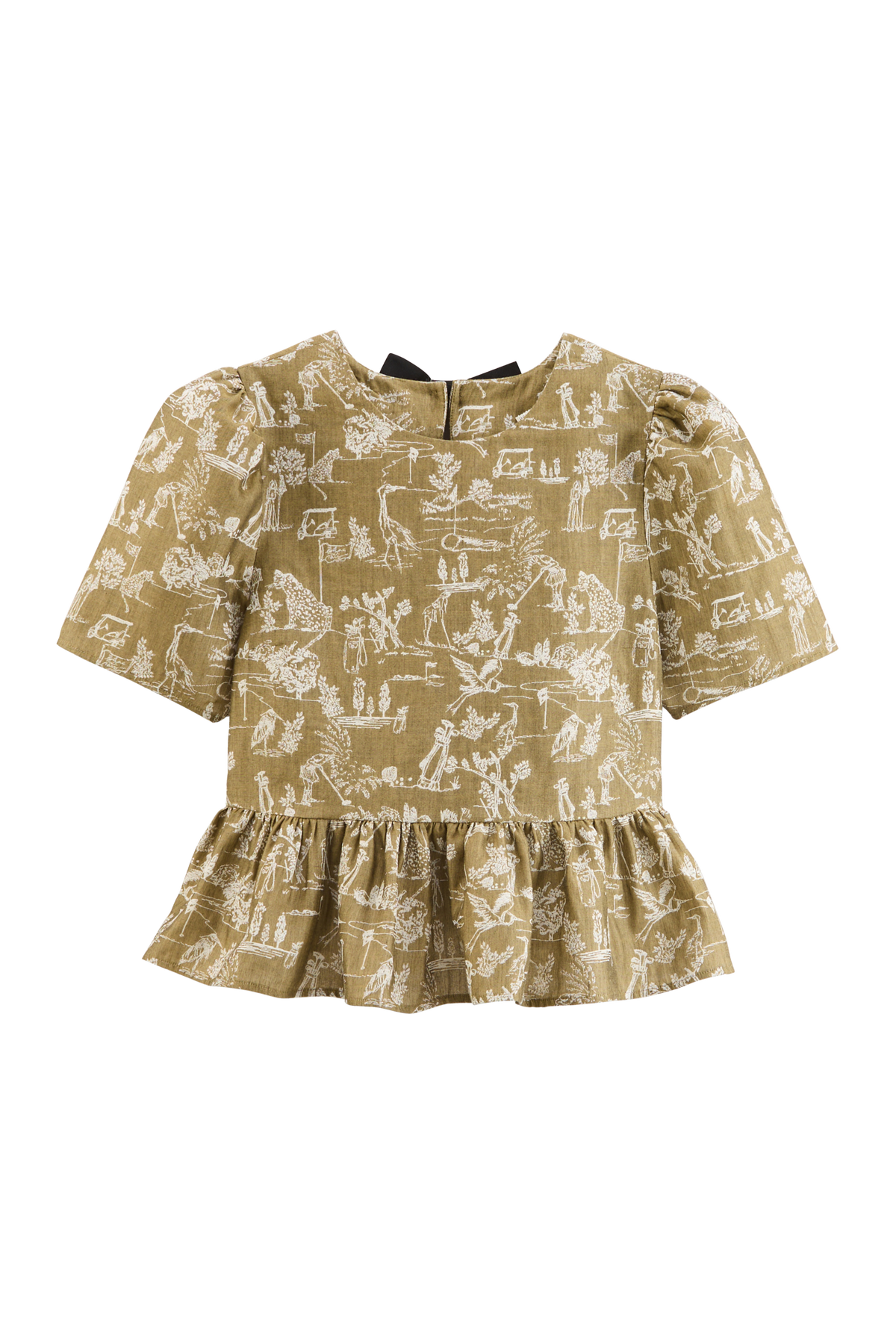 Naomi khaki play card print top
