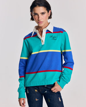 Sweat-shirt Charles rayures bleu et vert
