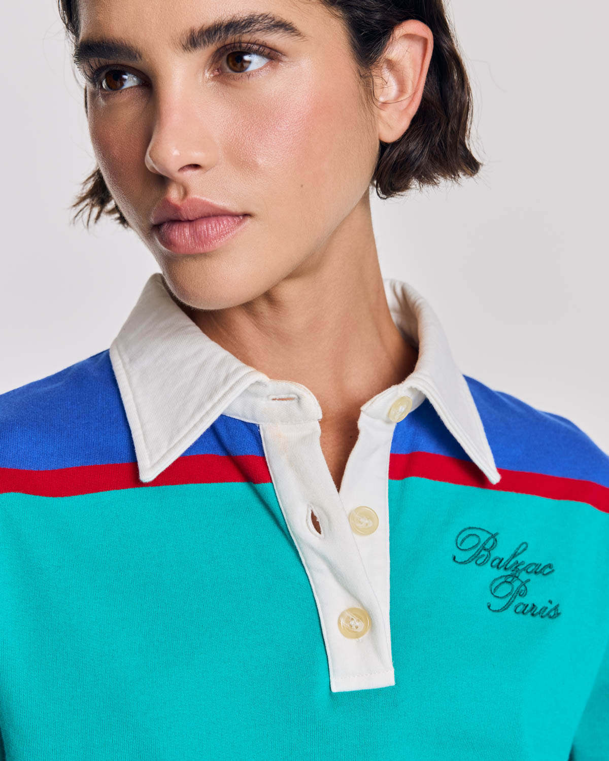 Sweat-shirt Charles rayures bleu et vert