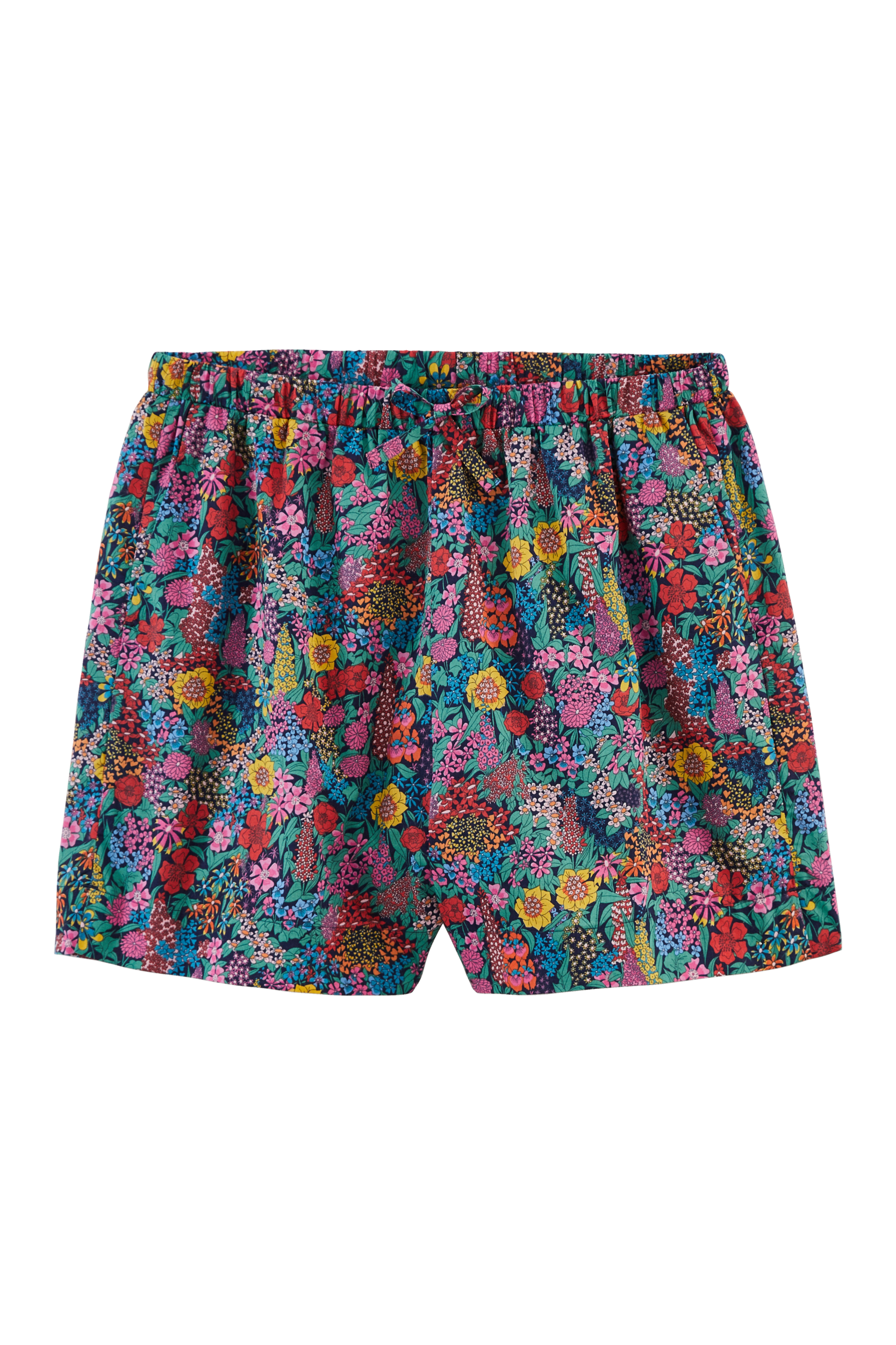 Shorts Lino in fabric Liberty purple, pink and yellow