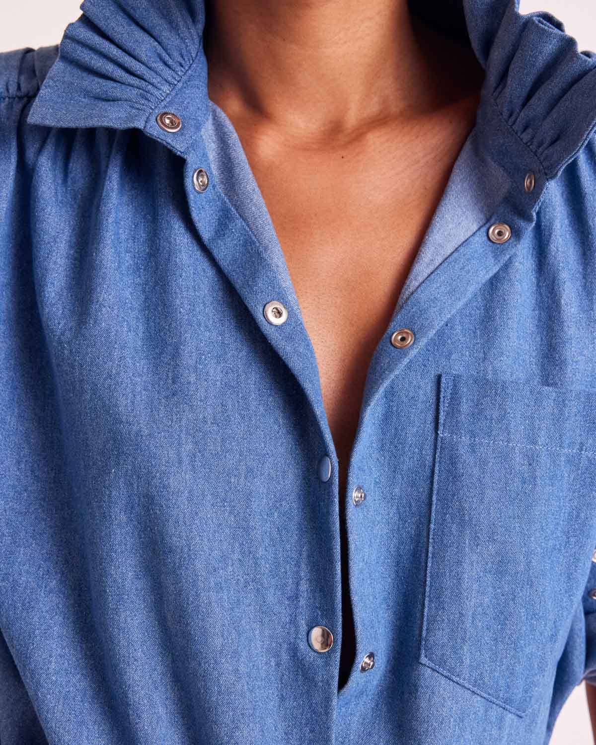 Léonor blue midi shirt