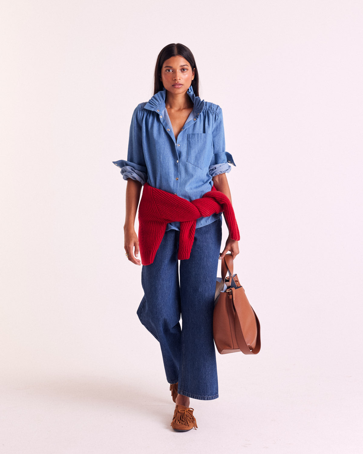 Léonor blue midi shirt