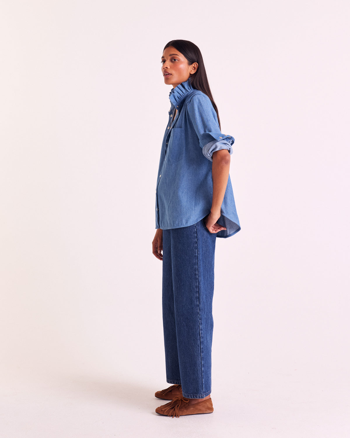Léonor blue midi shirt