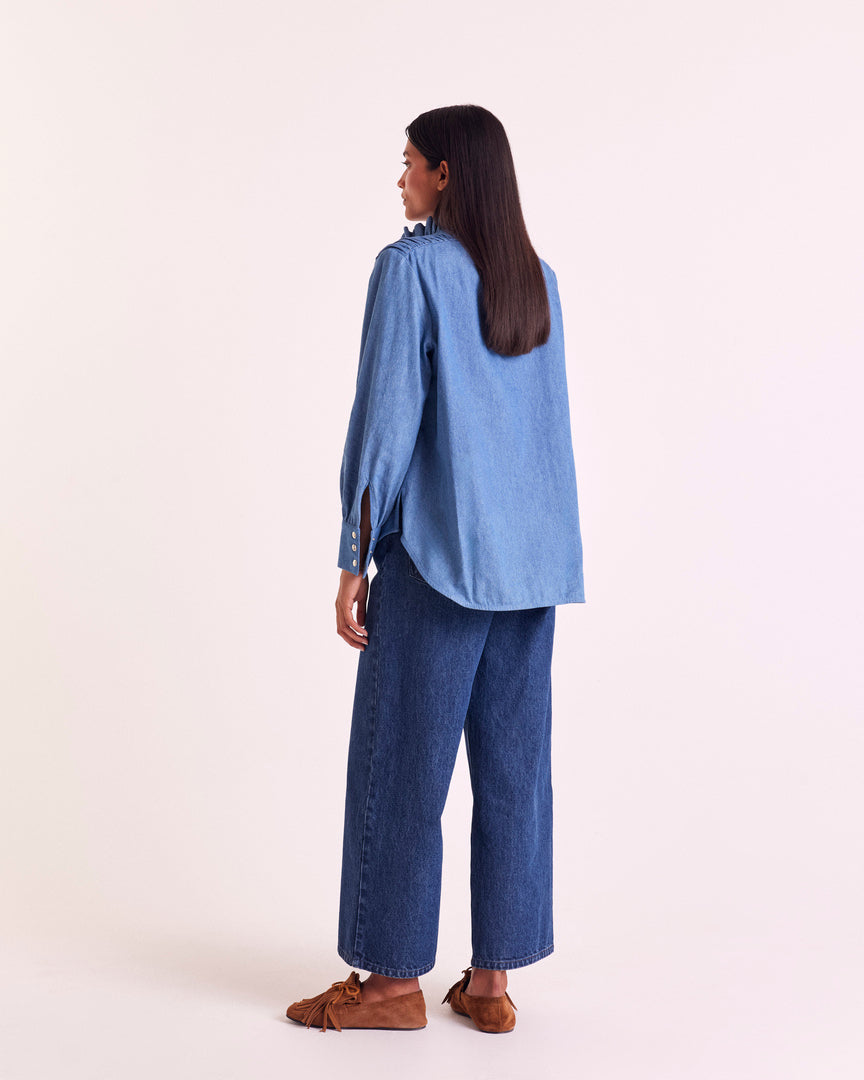 Léonor blue midi shirt
