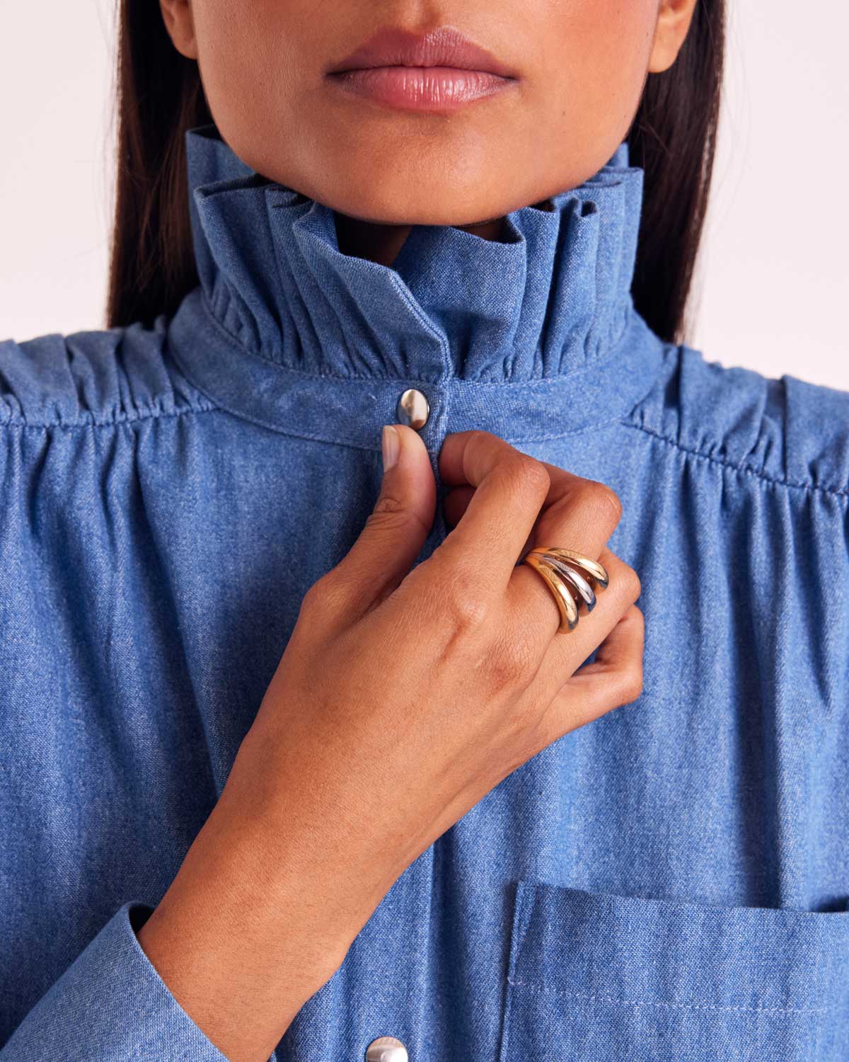 Léonor blue midi shirt