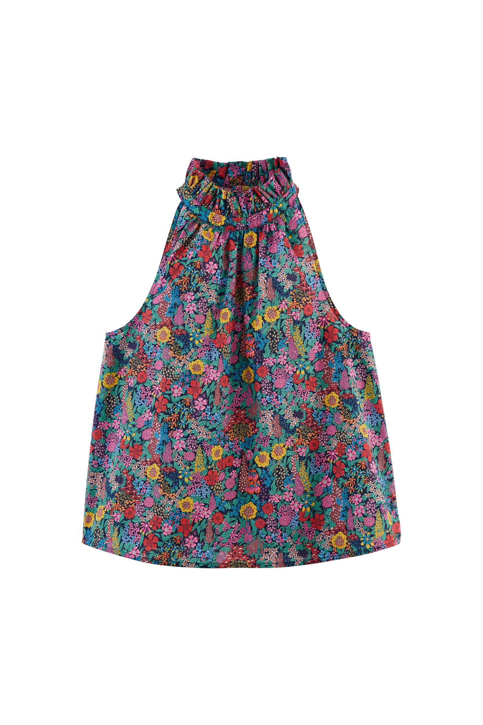 Top Léonora in fabric Liberty purple, pink and yellow