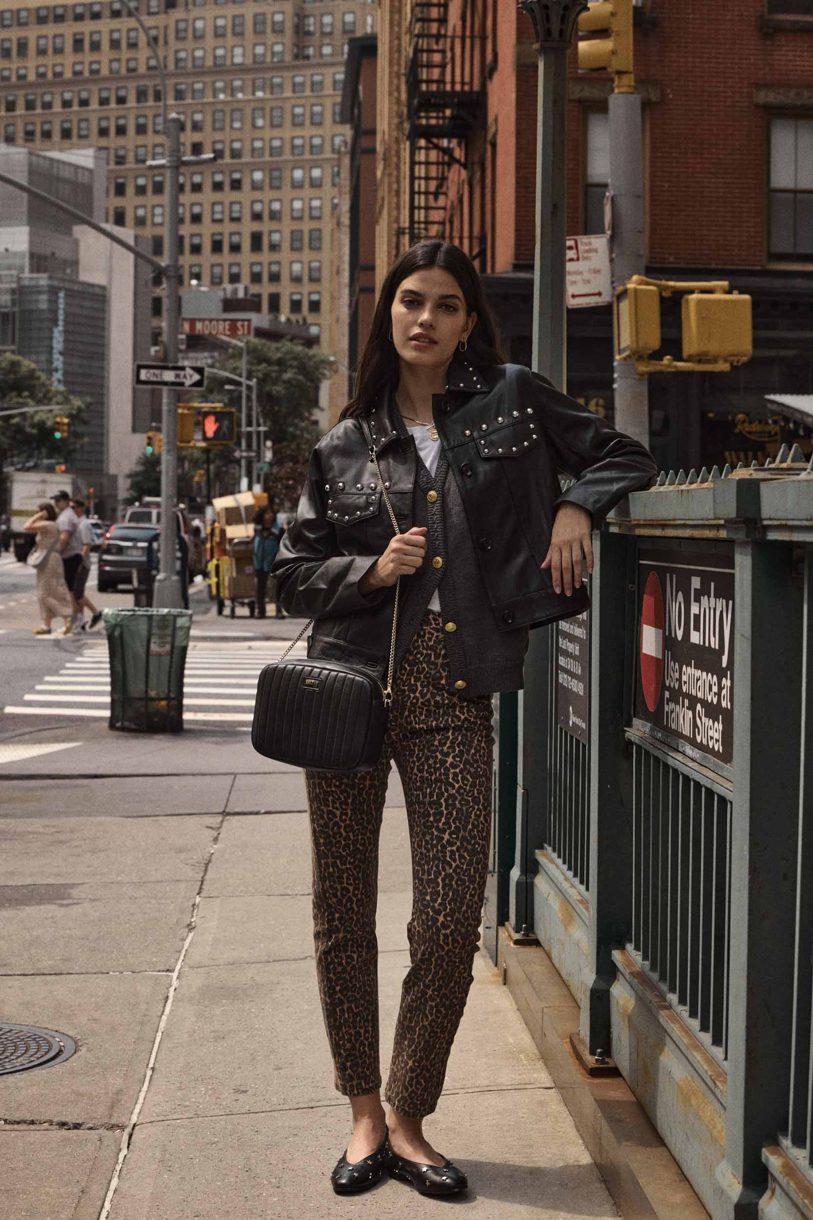 Jeans Austin leopard coffee