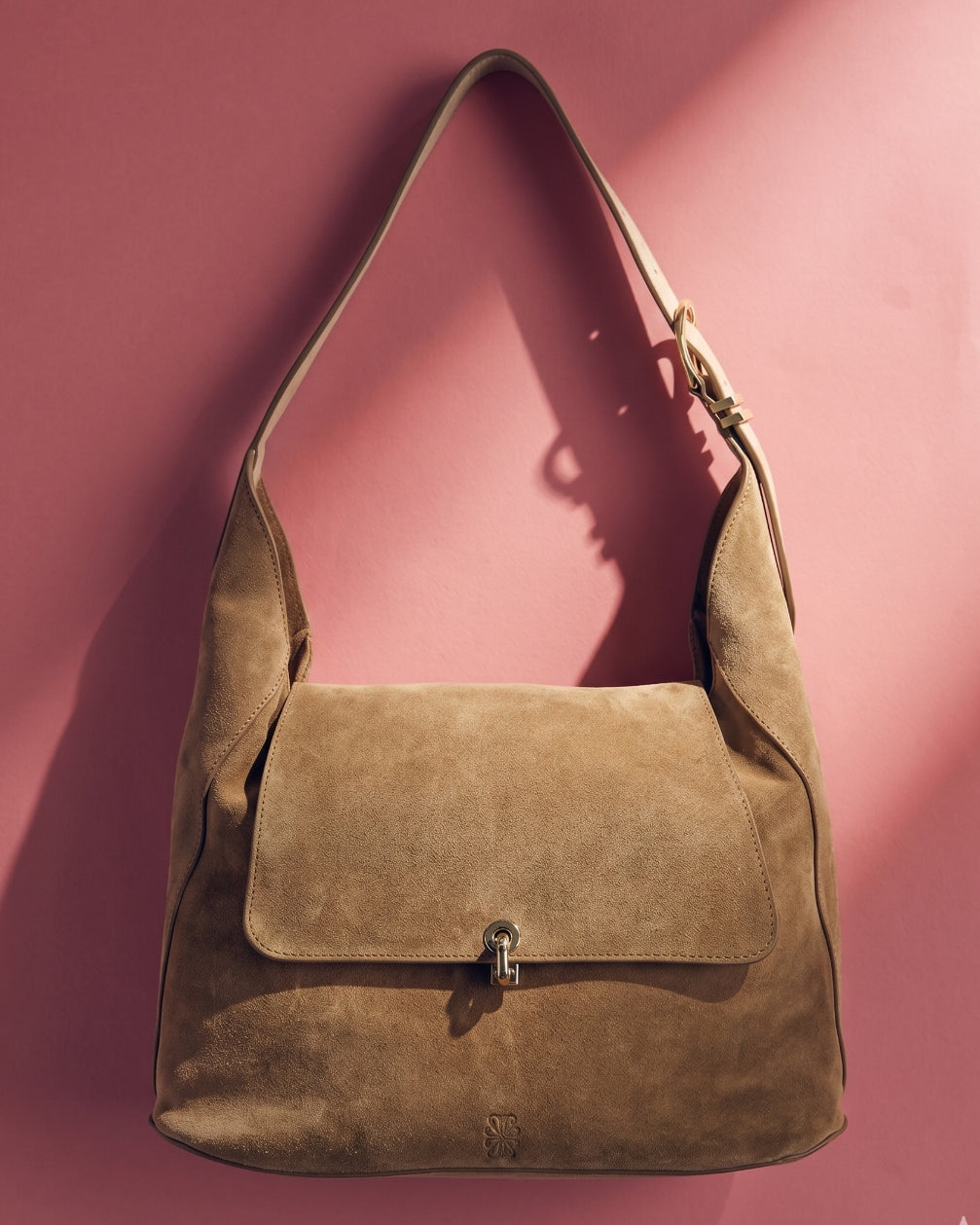 Gala bag in khaki split leather