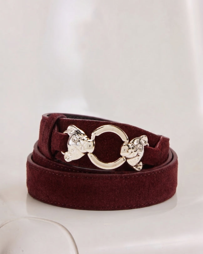 Malo split leather belt in cognac