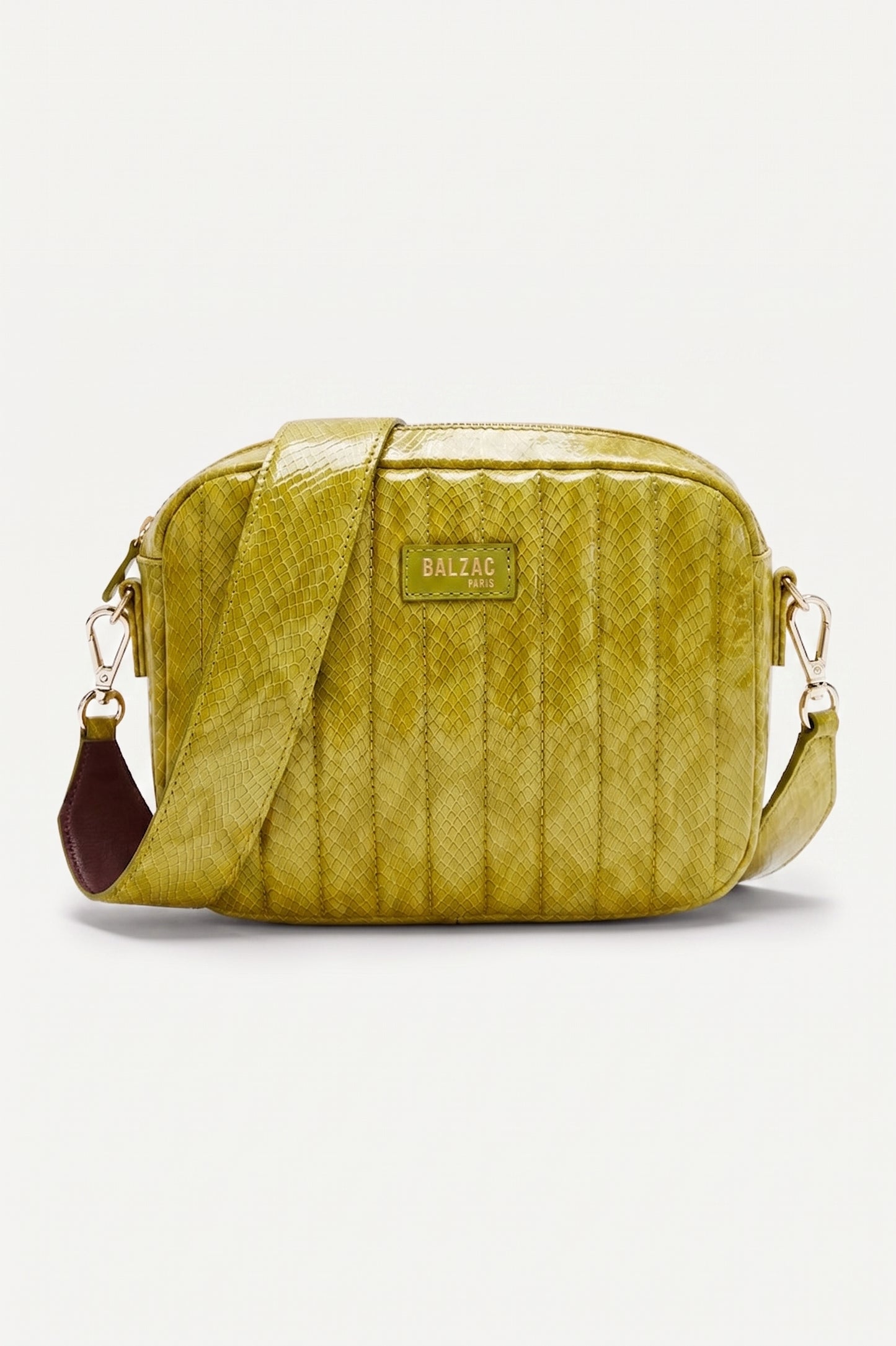 Anise-colored embossed patent leather César bag