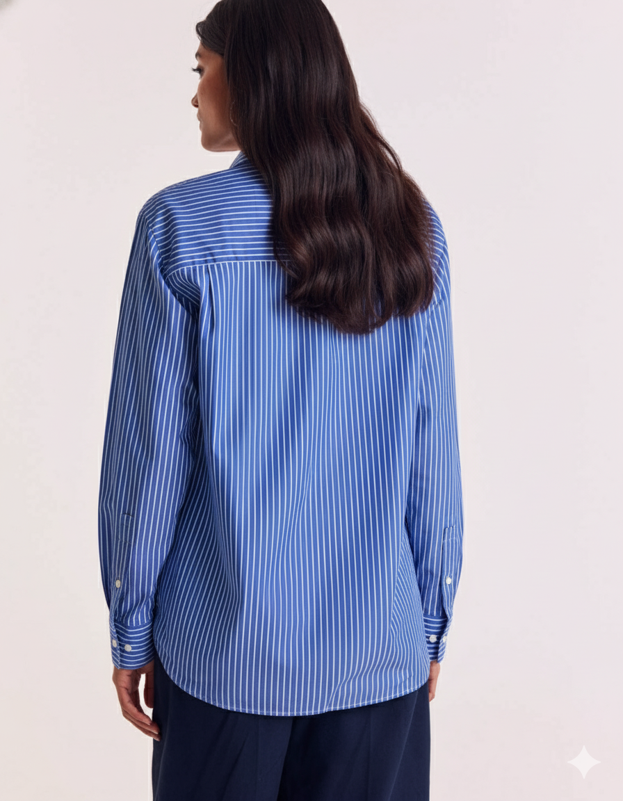 Chemise Anne rayures bleu et blanc