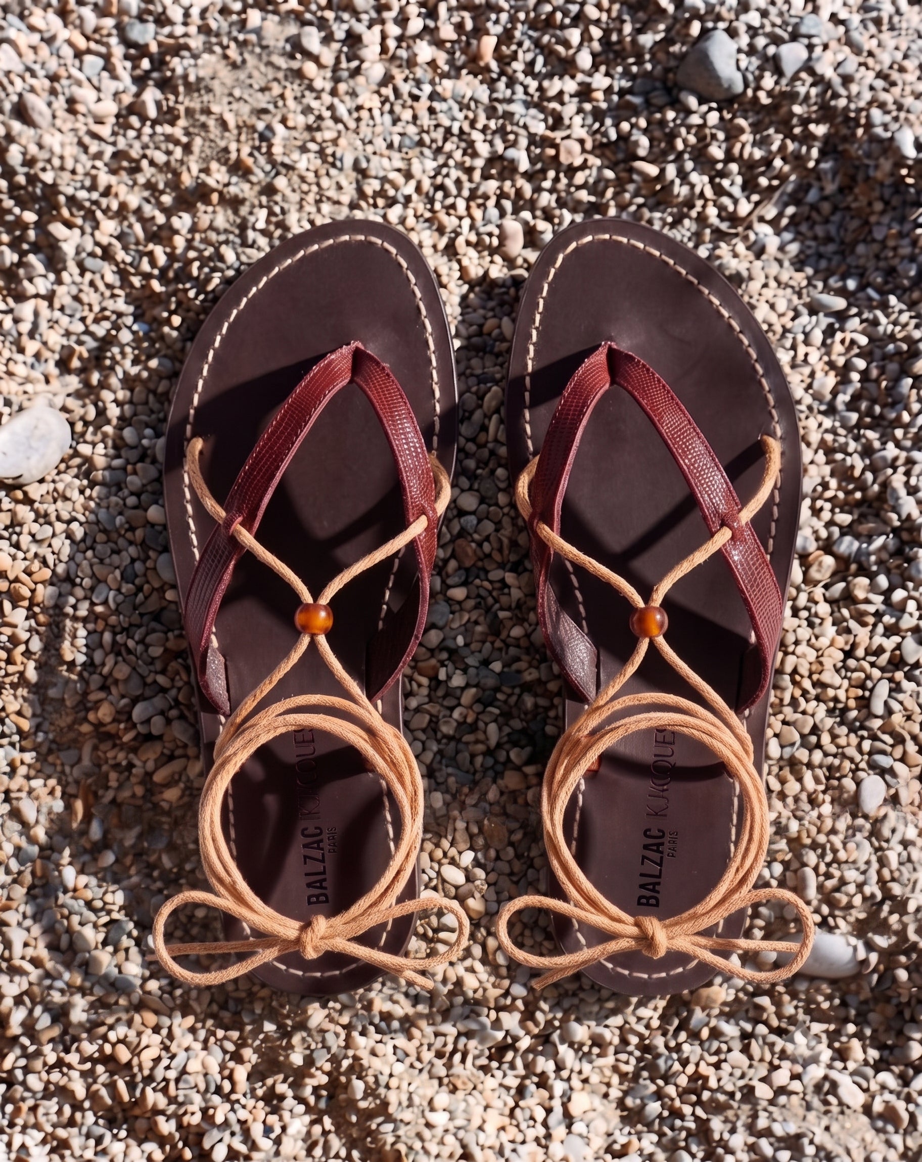 Sandals Amalfi embossed lizard burgundy
