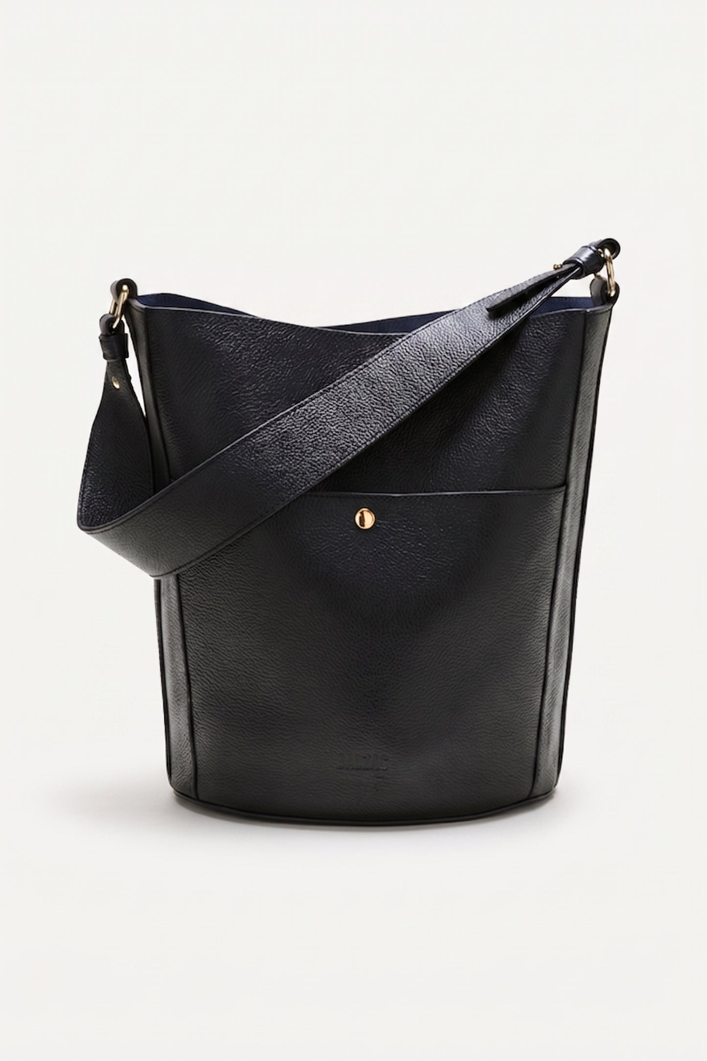 Sac Grand Sofia grainé noir intérieur marine