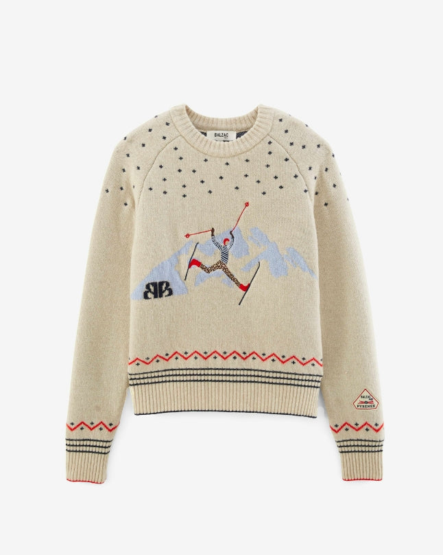 Pull Lucette écru et bleu Balzac Paris x Pyrenex