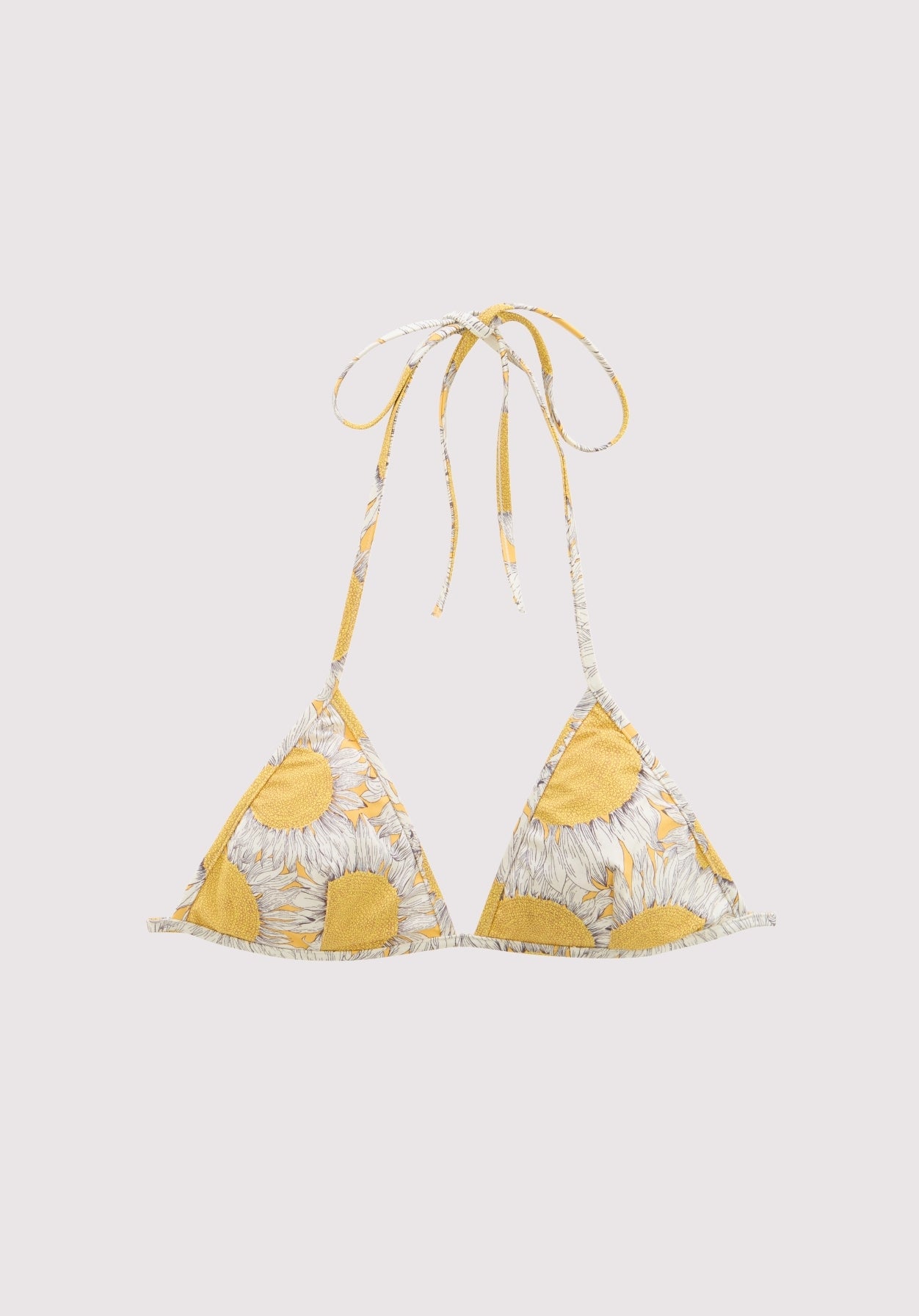 Haut de maillot de bain Zelie imprimé Liberty tournesols jaune