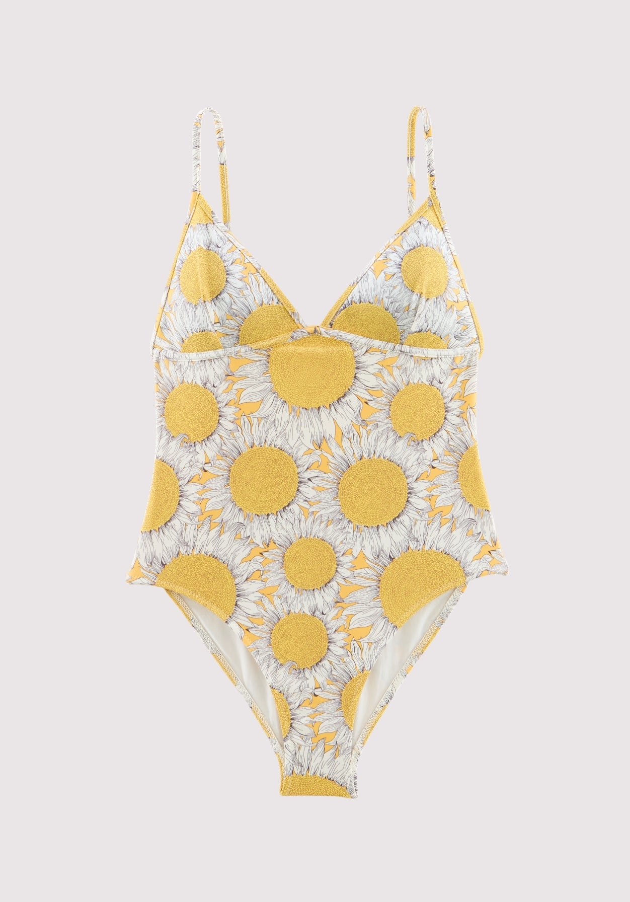 Aline swimsuit with yellow Liberty sunflowers print