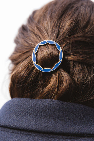 Barette Tournage bleu