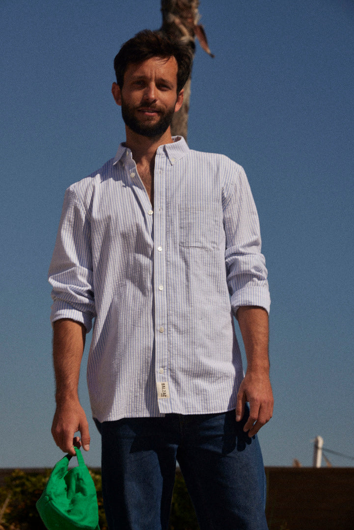 Shirt Paradis stripes bleues and blanches