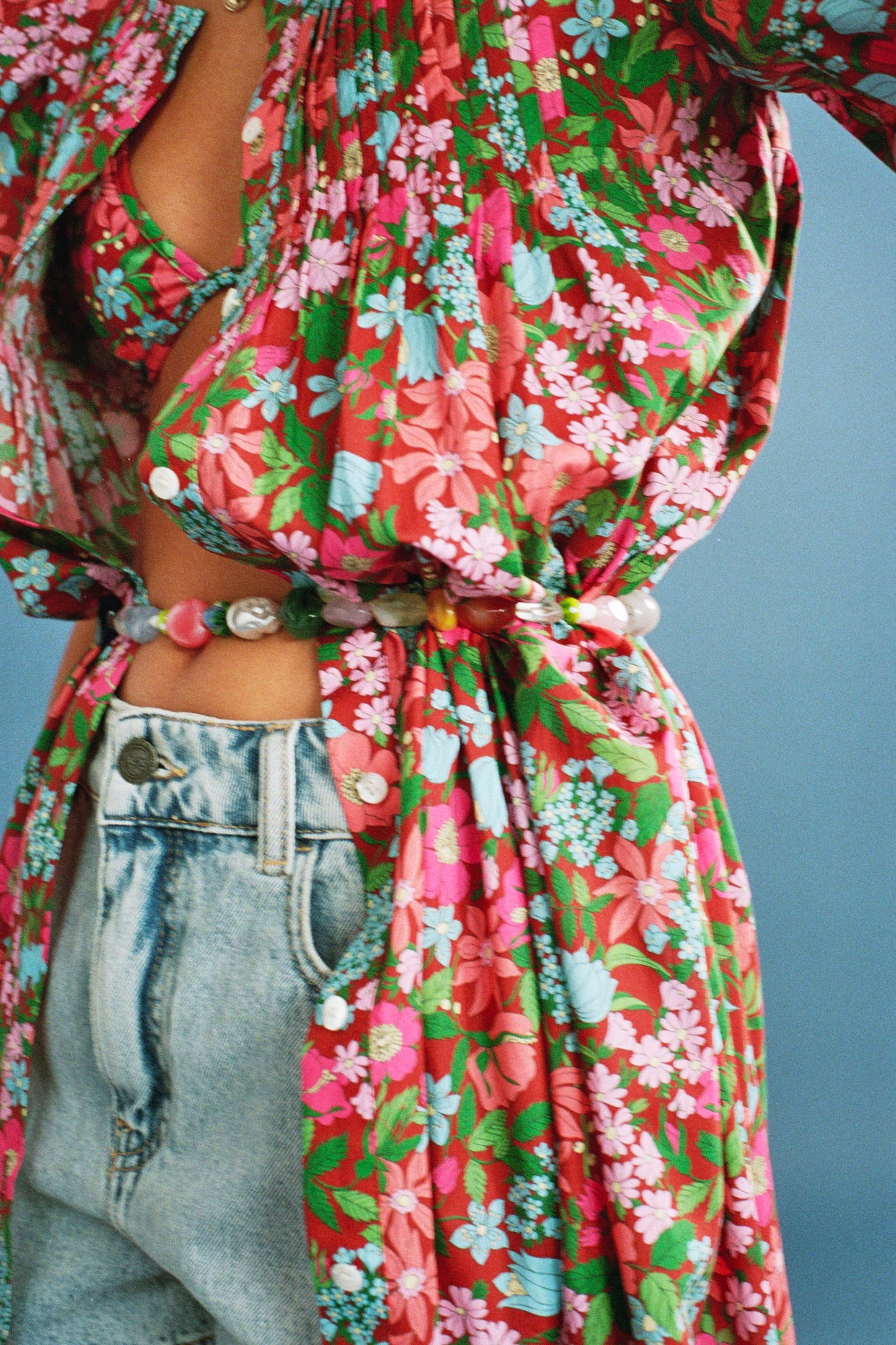 Robe Lavanda imprimé Liberty rose et bordeaux