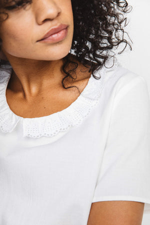 Tendresse blouse in natural white organic cotton 