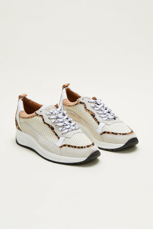 Baskets Maximilien écru et léopard
