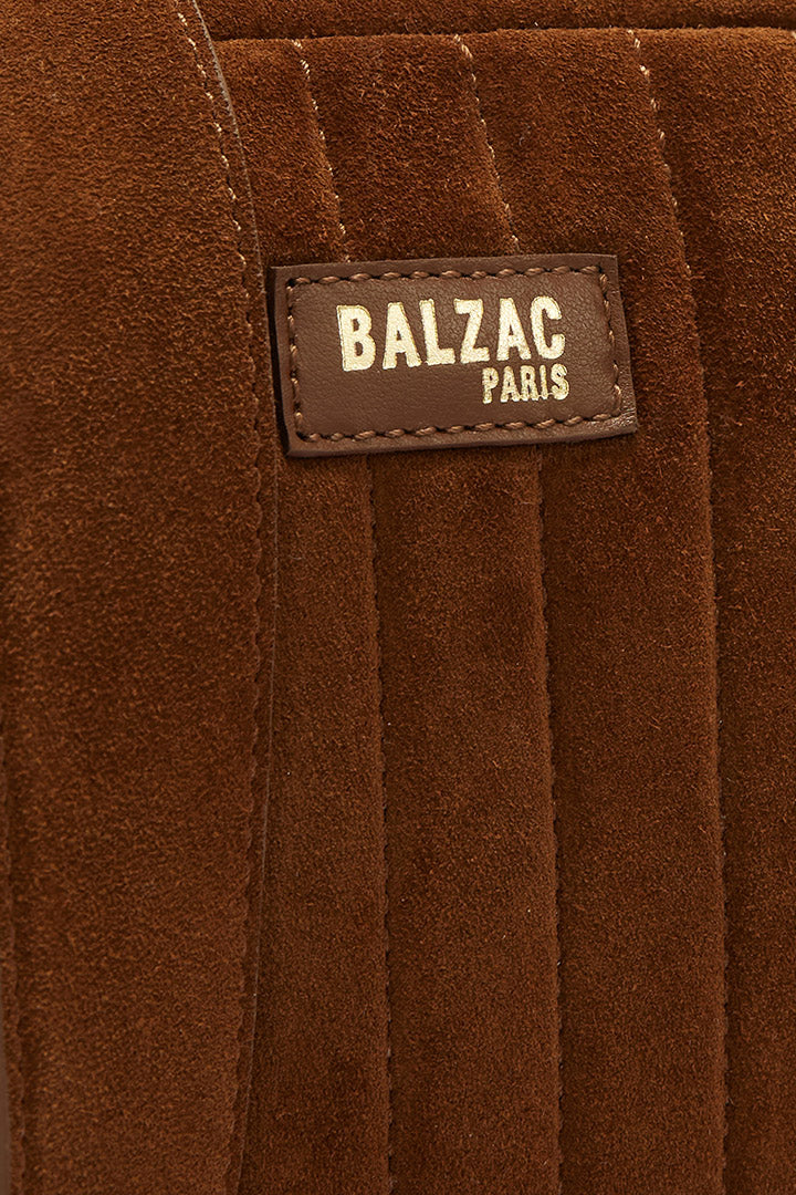 Bag César suede of leather chocolate