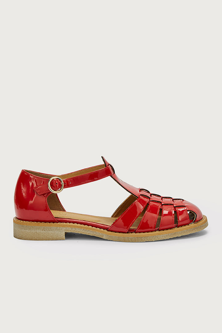 Red patent Théoline sandals