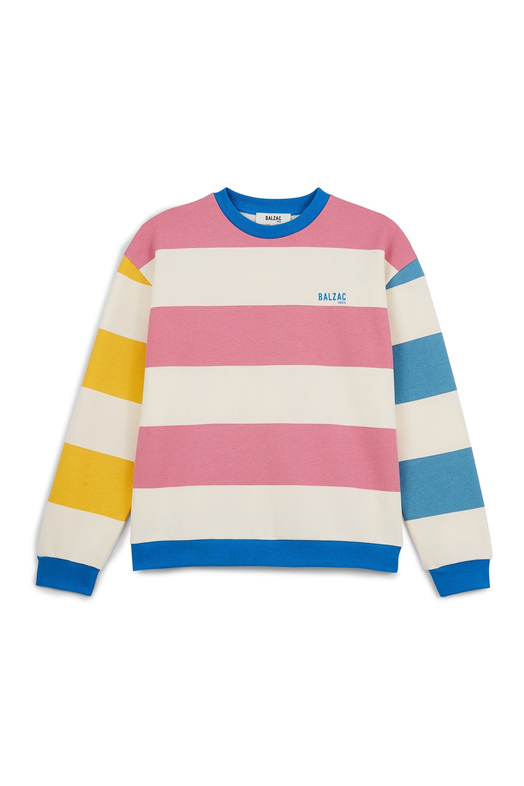 Harlow striped sweatshirt in pink, yellow, ecru
