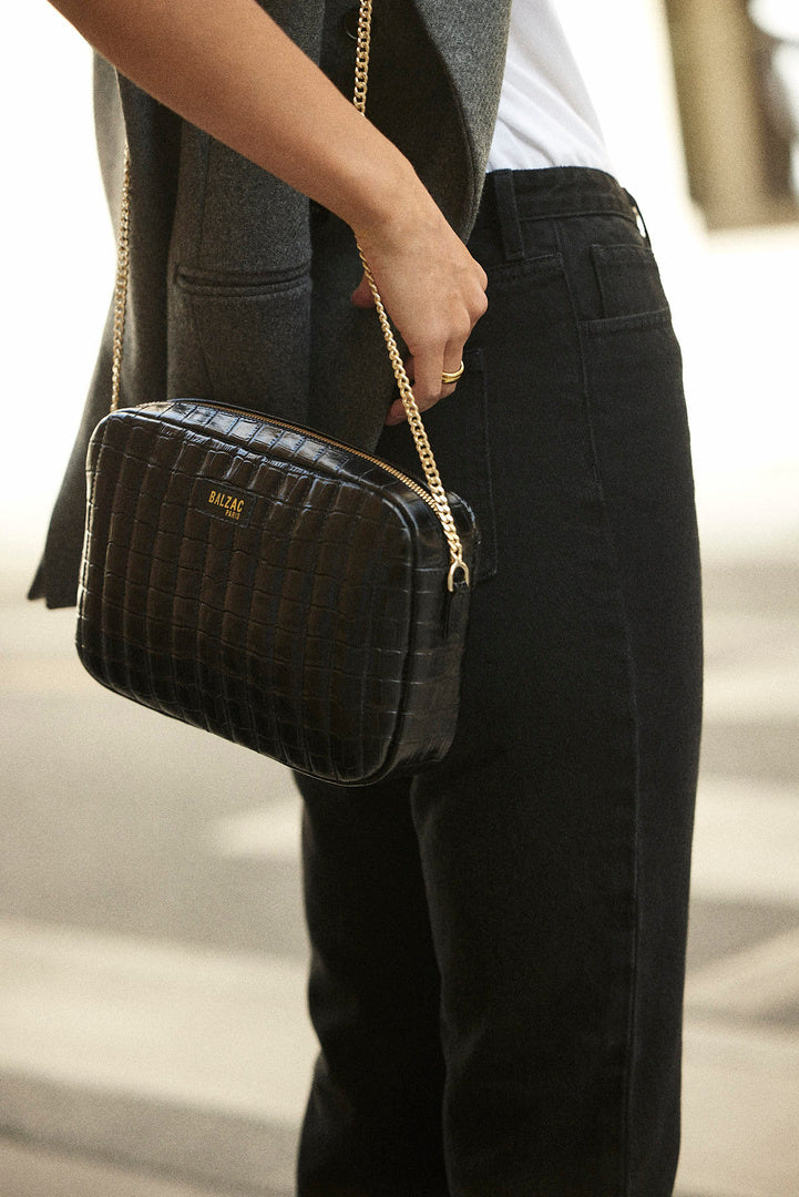 Embossed black Caesar bag Balzac Paris