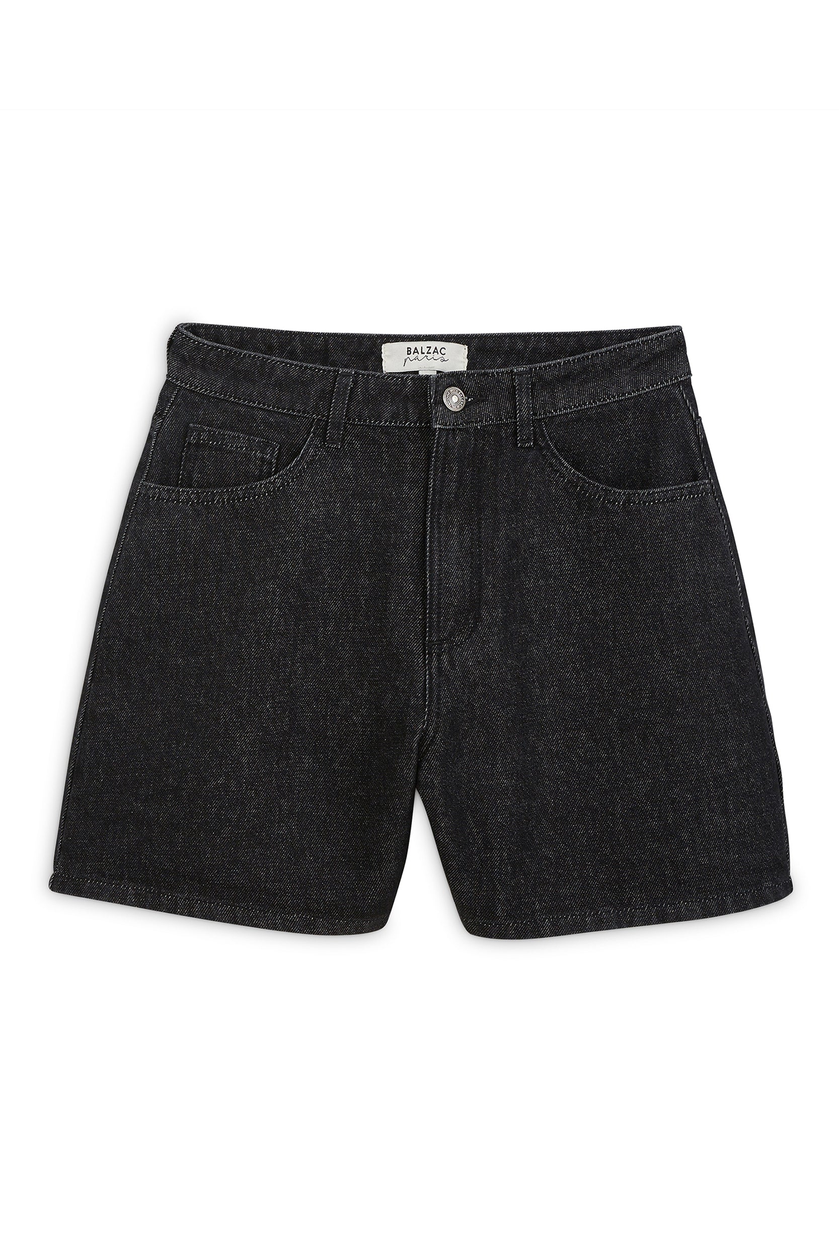 Maylone heather black denim shorts
