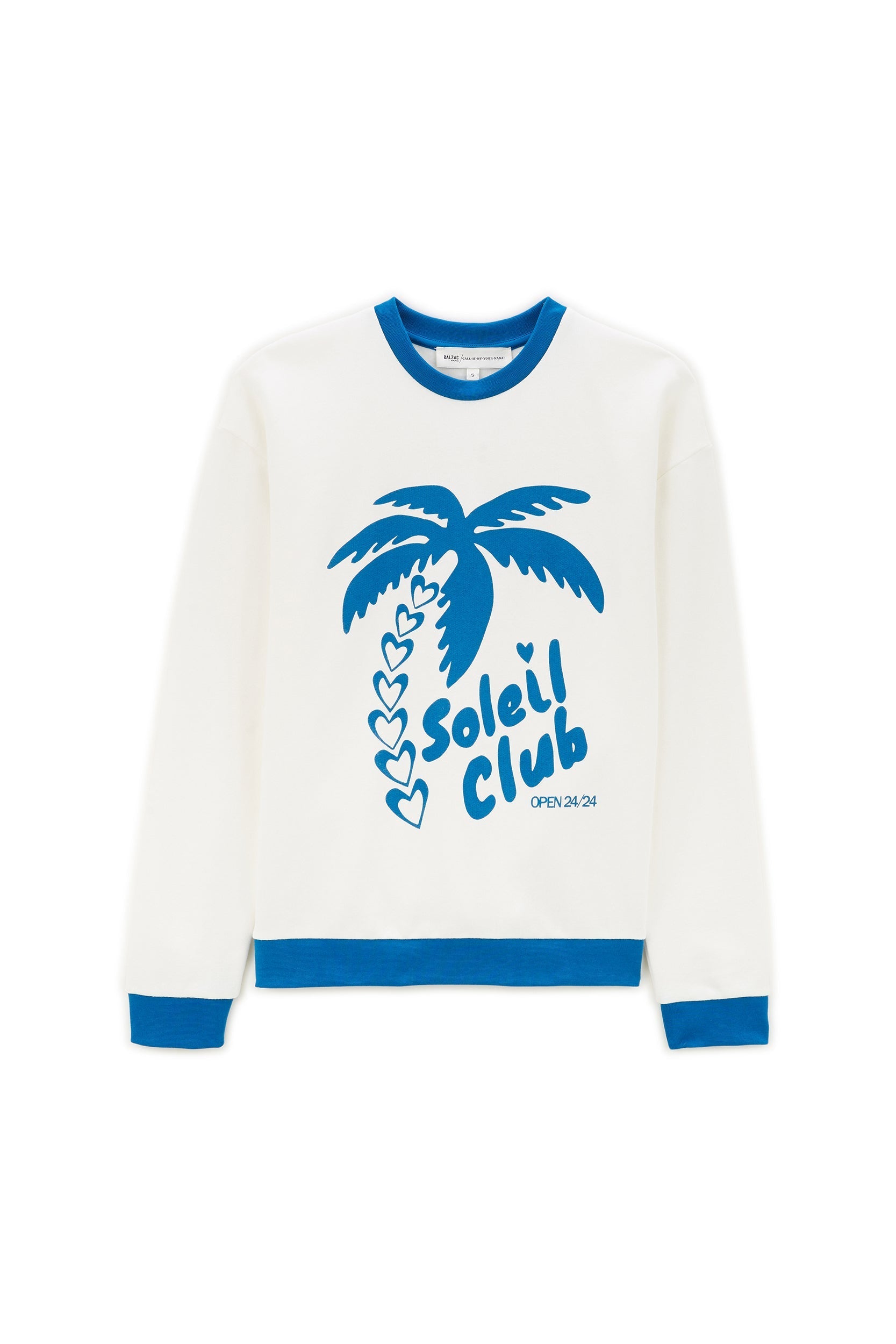 Sweat-shirt Harlow Soleil Club bleu et blanc