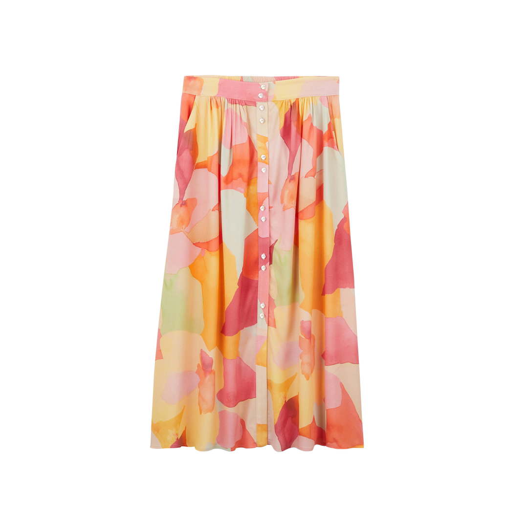Sally watercolor print skirt