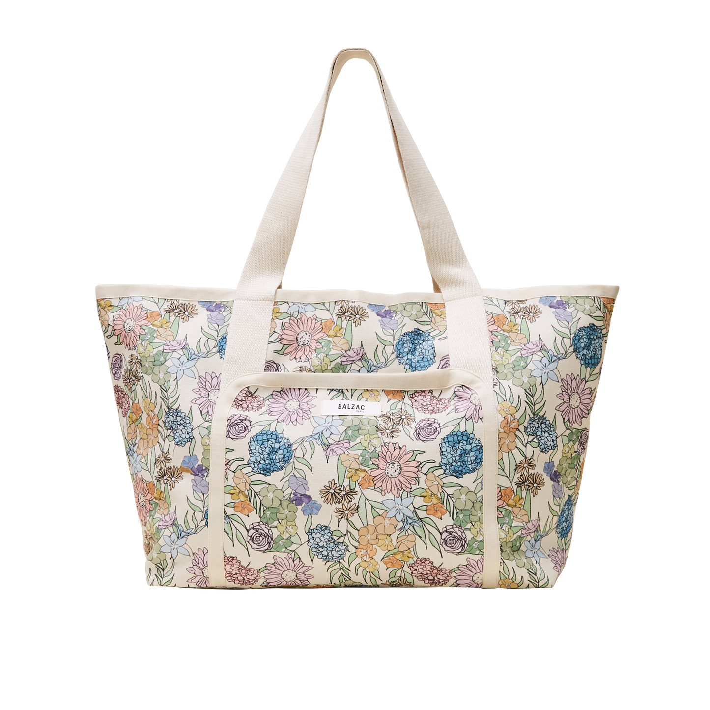 Contemporary bag printed with summer flowers
