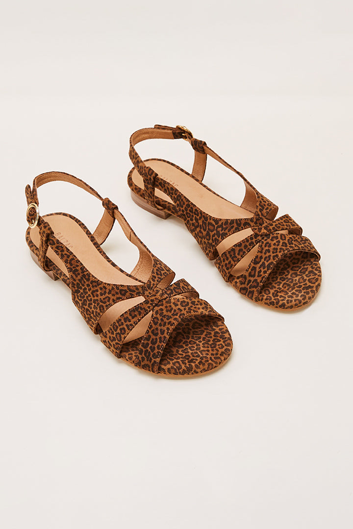 Line leopard sandals