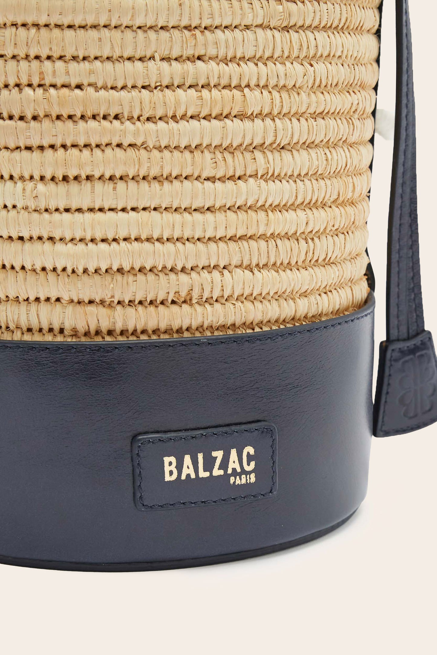 Auguste raffia and navy blue basket