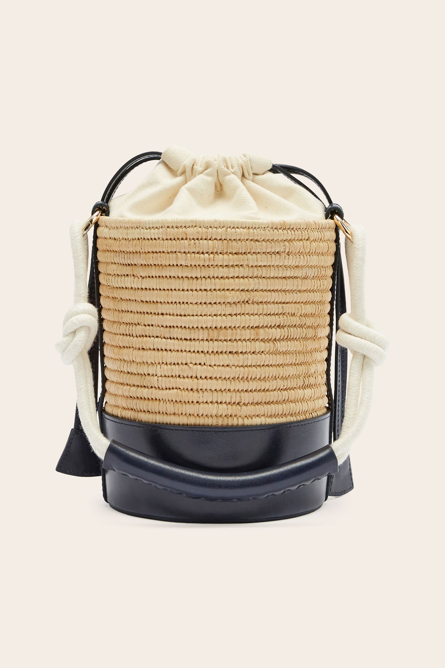 Auguste raffia and navy blue basket