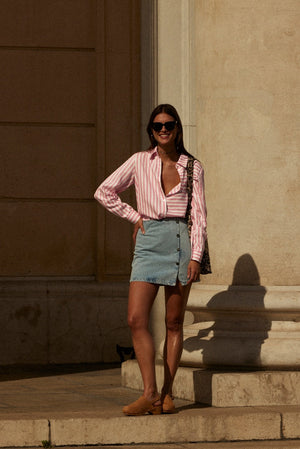 Chemise Liseron rayures rose