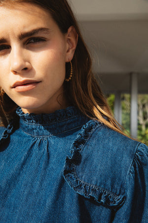 Blouse Fortune jean bleu midi