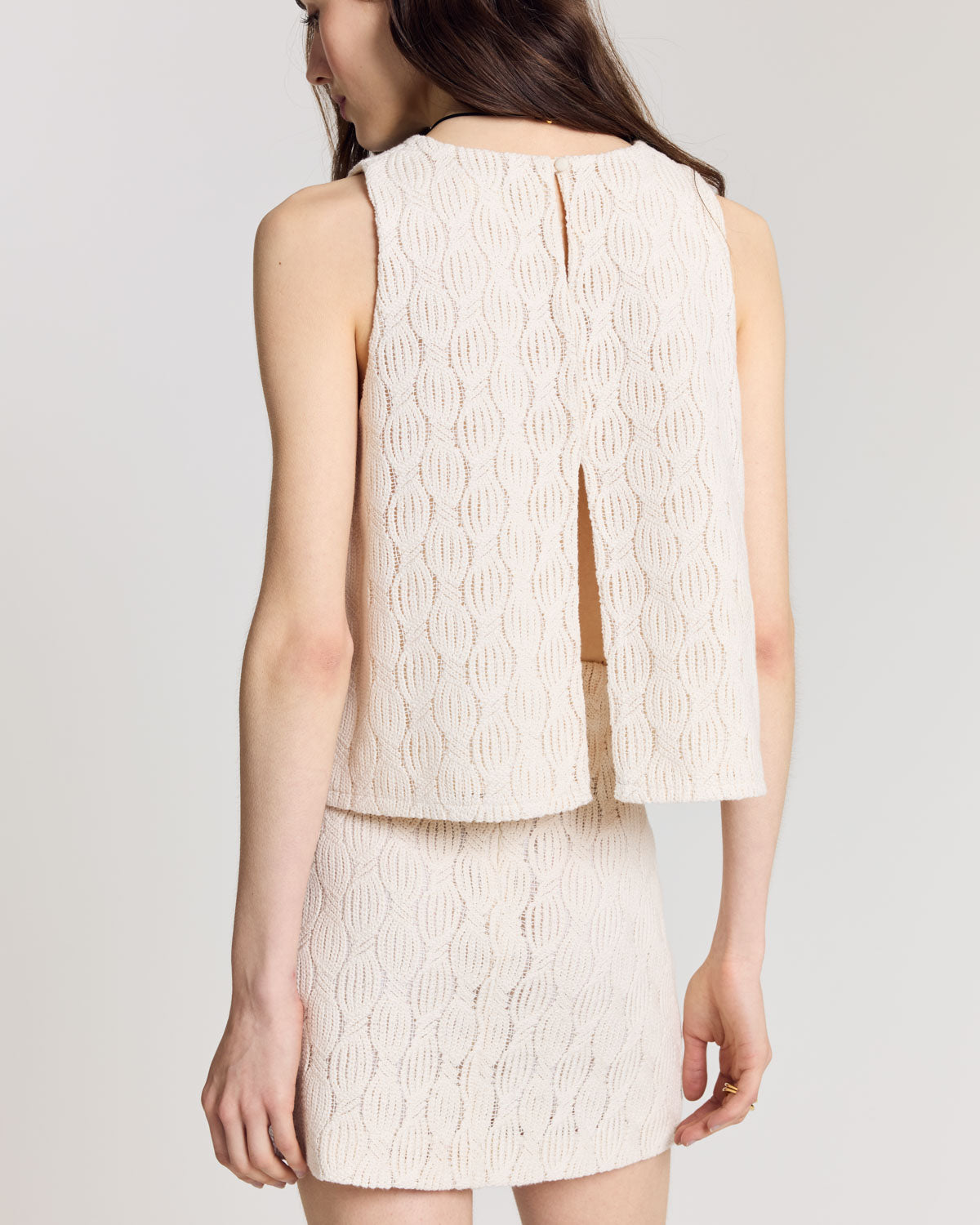 Ecru wave guipure Dorisa skirt