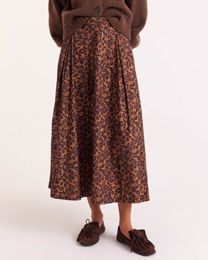 Manuela skirt, hazelnut leopard print