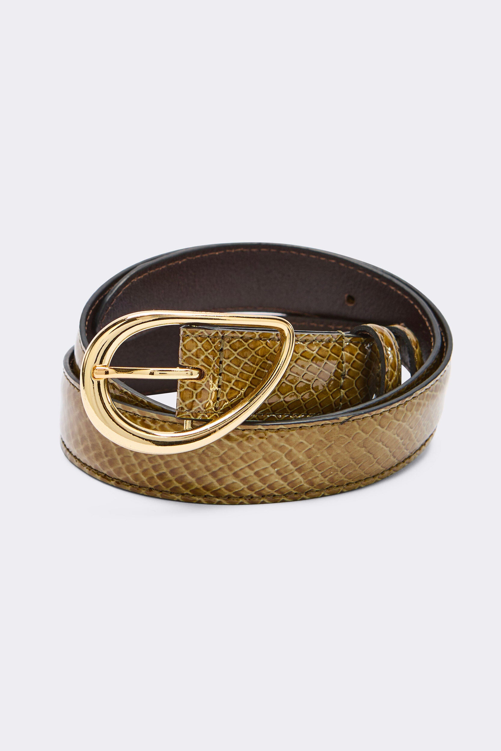Belt Basma patent embossed khaki