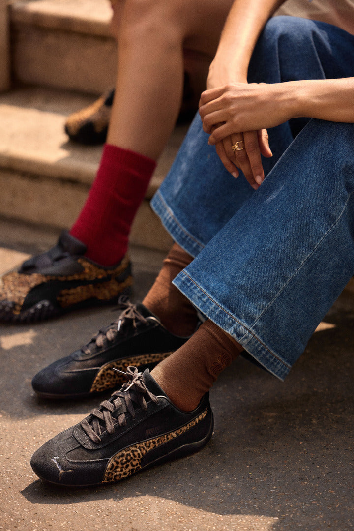 Baskets Speedcat noir et léopard - Puma X Courir X Balzac Paris