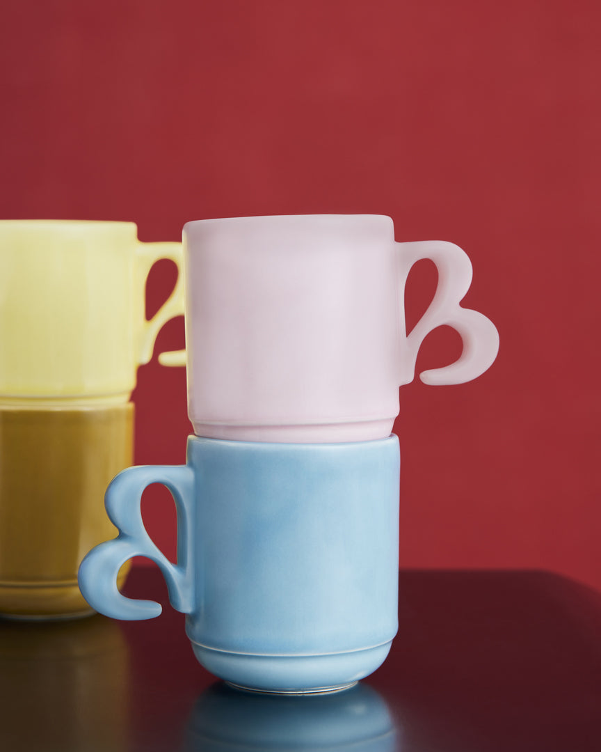 Blue B-handle mug