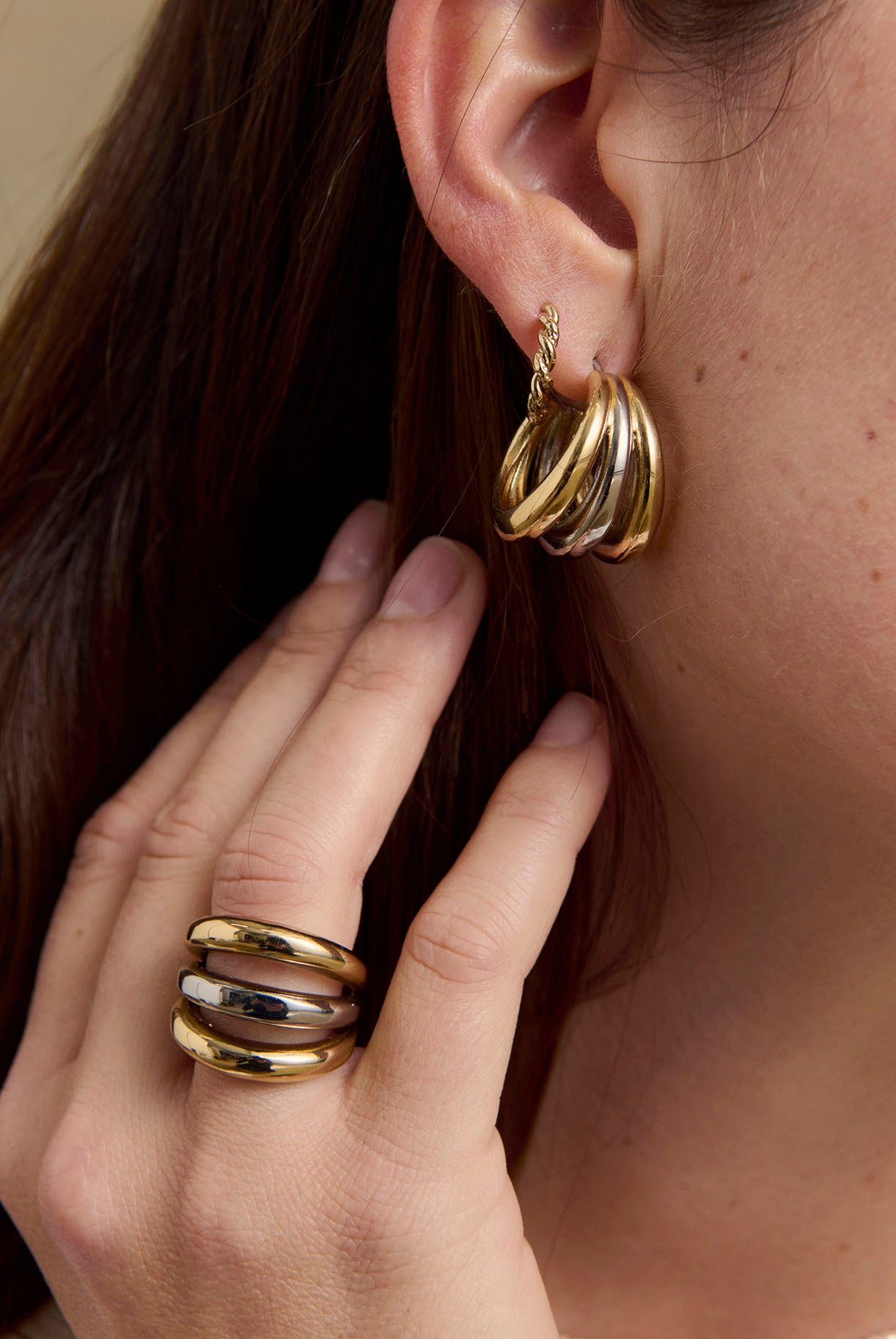 Camélia mimi gold earrings