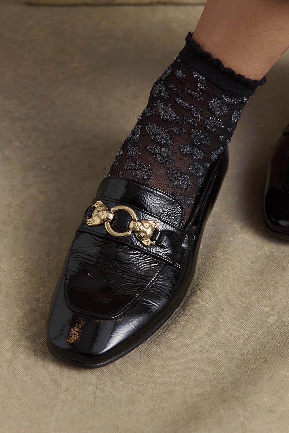 Socquette Maya black iridescent