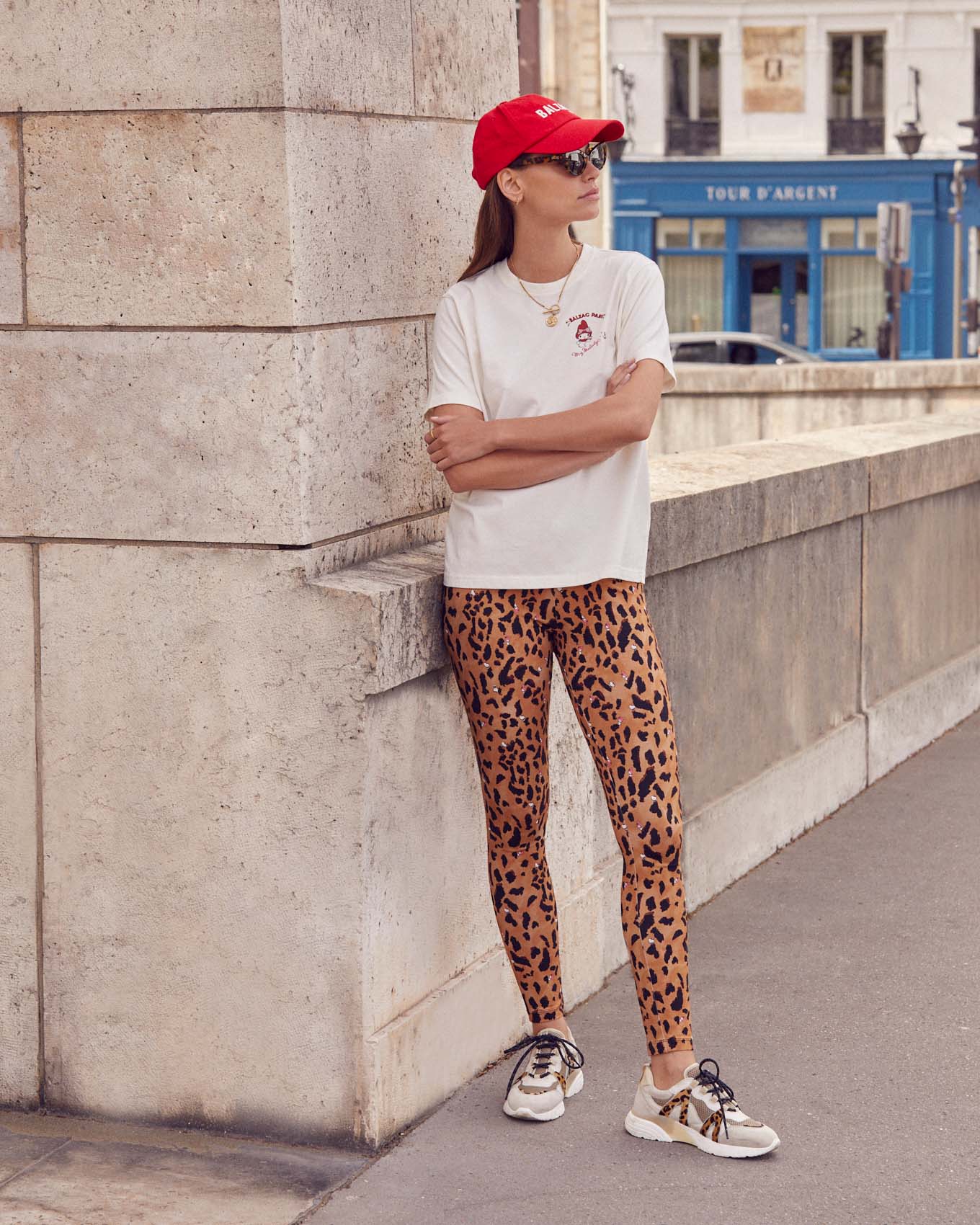Sneakers Astor sand and cheetah
